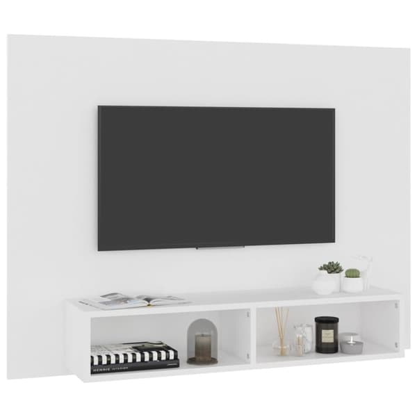 Väggmonterat tv-skåp vit 120x23,5x90 cm konstruerat trä