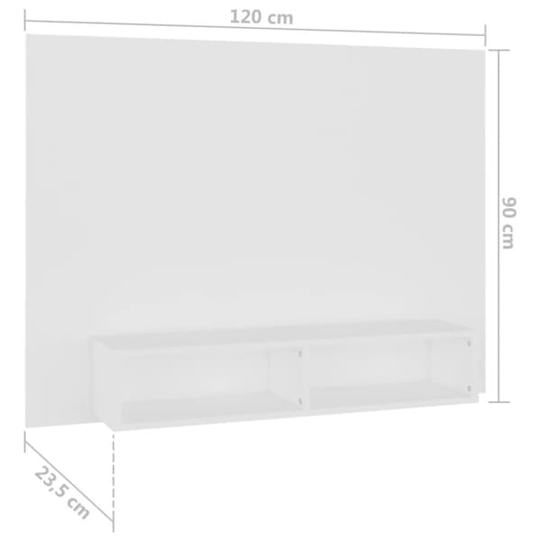 Väggmonterat tv-skåp vit 120x23,5x90 cm konstruerat trä