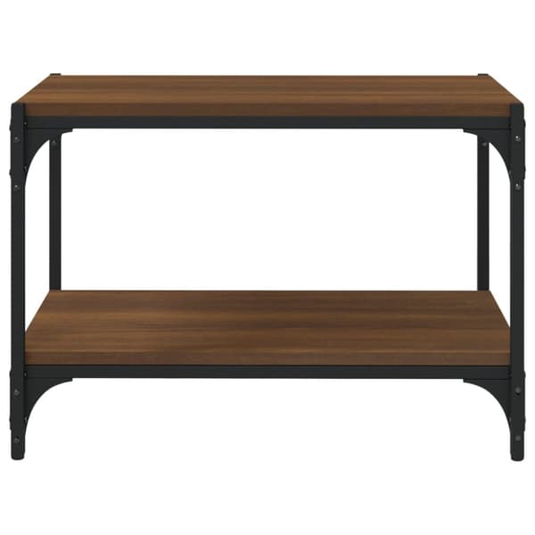 Tv-bänk brun ek 60x33x41 cm konstruerat trä och stål