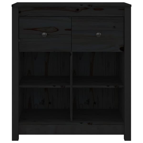 skænk 70x35x80 cm massivt fyrretræ sort