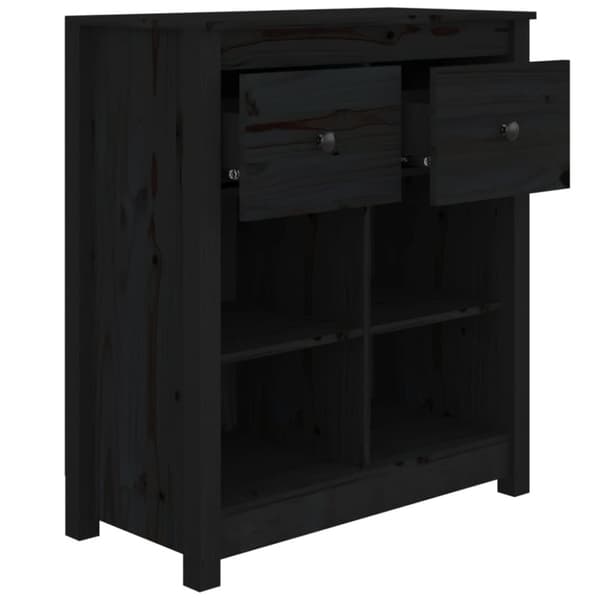 skænk 70x35x80 cm massivt fyrretræ sort