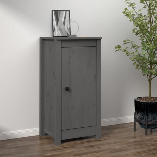 skænk 39x35x80 cm massivt fyrretræ grå