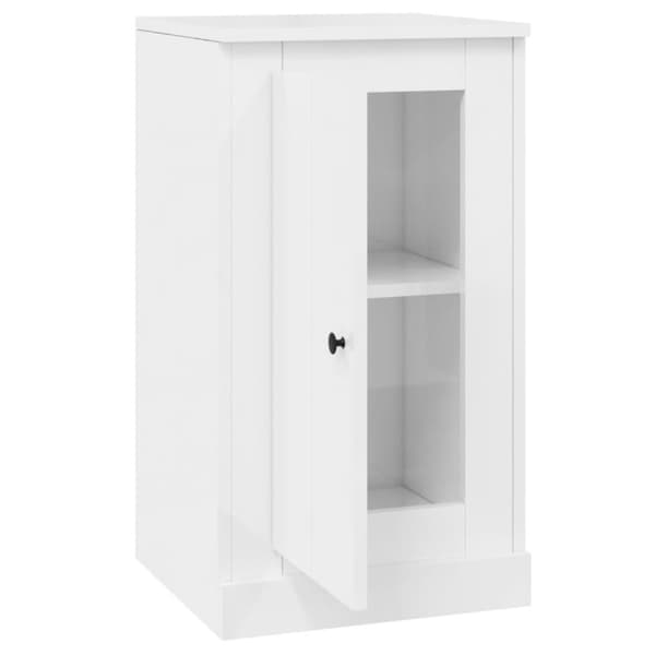 skænk 37,5x35,5x67,5 cm konstrueret træ hvid højglans