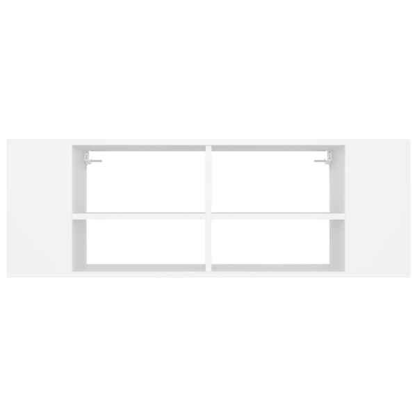 væghængt tv-bord 102x35x35 cm konstrueret træ hvid