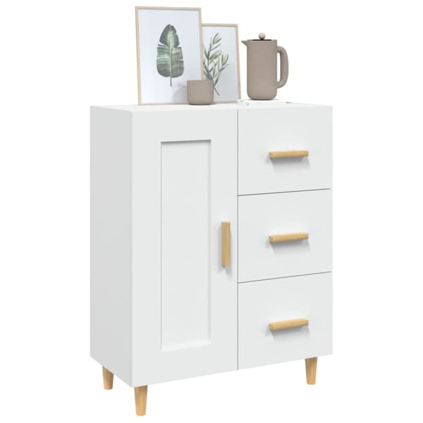 skænk 69,5x34x90 cm konstrueret træ hvid
