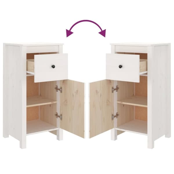 skænk 40x35x80 cm massivt fyrretræ hvid