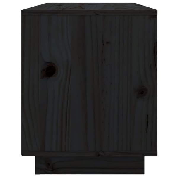 Tv-bänk svart 74x35x44 cm massiv furu