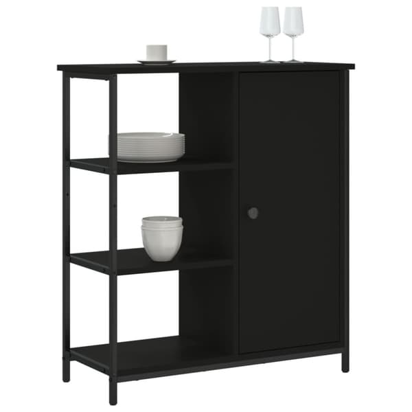skab 70x30x80 cm konstrueret træ sort