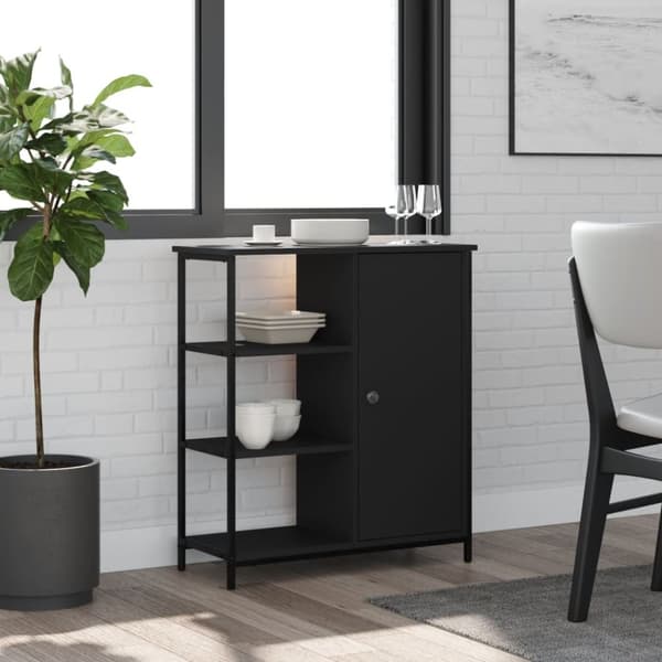 skab 70x30x80 cm konstrueret træ sort