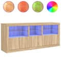 Pikkukuva 2 / 10: Senkki LED-valoilla Sonoma-tammi 162x37x67 cm