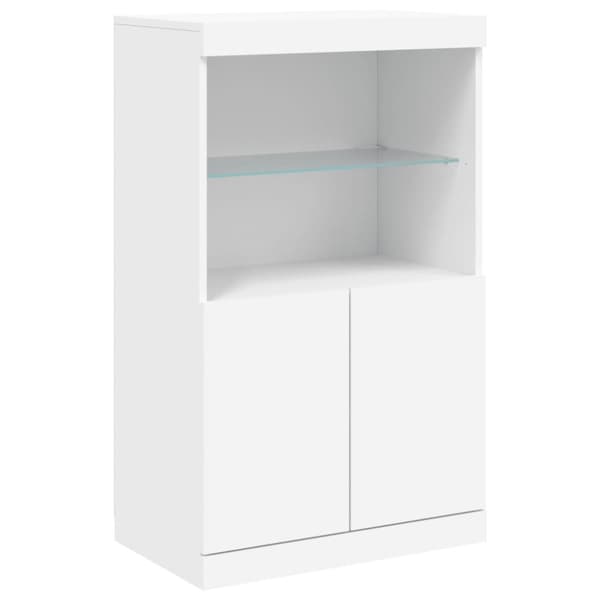 Senkki LED-valoilla 3 kpl valkoinen tekninen puu