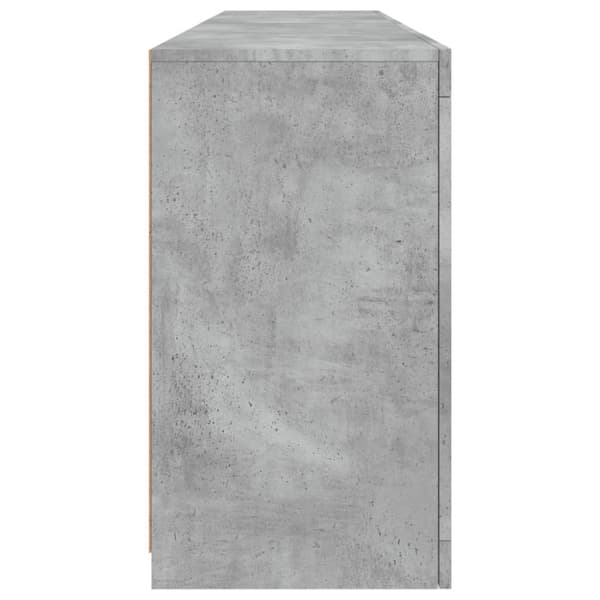 skænk med LED-lys 164x37x67 cm betongrå