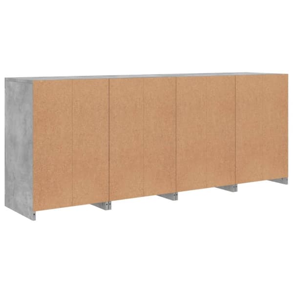 skænk med LED-lys 164x37x67 cm betongrå