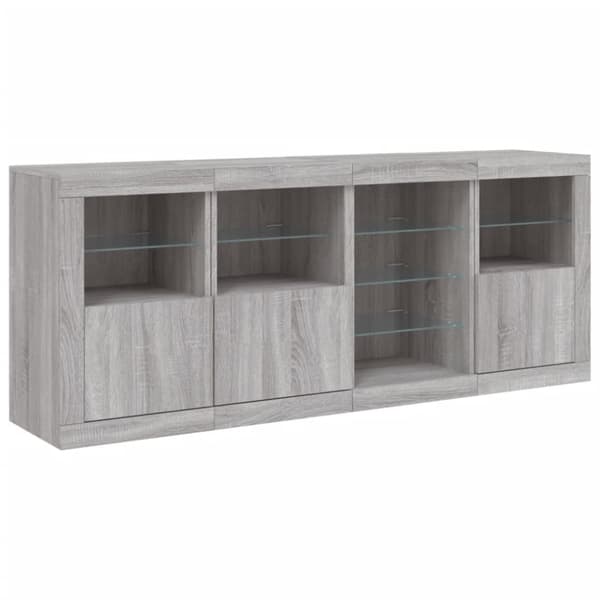Senkki LED-valoilla harmaa Sonoma 164x37x67 cm