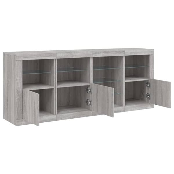 Senkki LED-valoilla harmaa Sonoma 164x37x67 cm