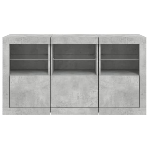 Senkki LED-valoilla betoninharmaa 123x37x67 cm