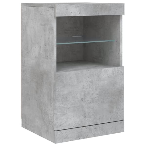 Senkki LED-valoilla betoninharmaa 123x37x67 cm