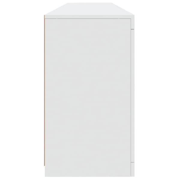 skænk med LED-lys 181,5x37x67 cm hvid