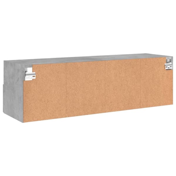 Väggmonterad tv-bänk betonggrå 100x30x30 cm konstruerat trä