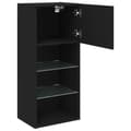 Miniatyrbillede 8 af 10: tv-bord med LED-lys 40,5x30x60 cm sort