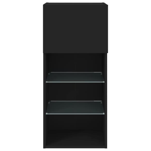 tv-bord med LED-lys 40,5x30x60 cm sort