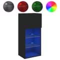 Miniatyrbillede 2 af 10: tv-bord med LED-lys 40,5x30x60 cm sort