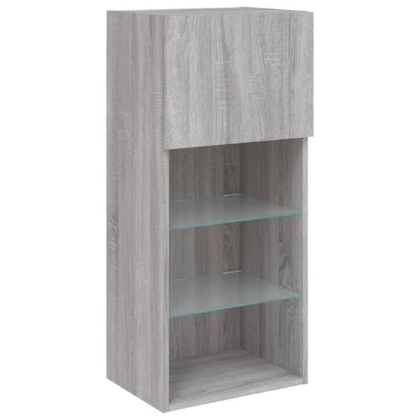 Tv-bänk med LED-belysning grå sonoma 40,5x30x90 cm