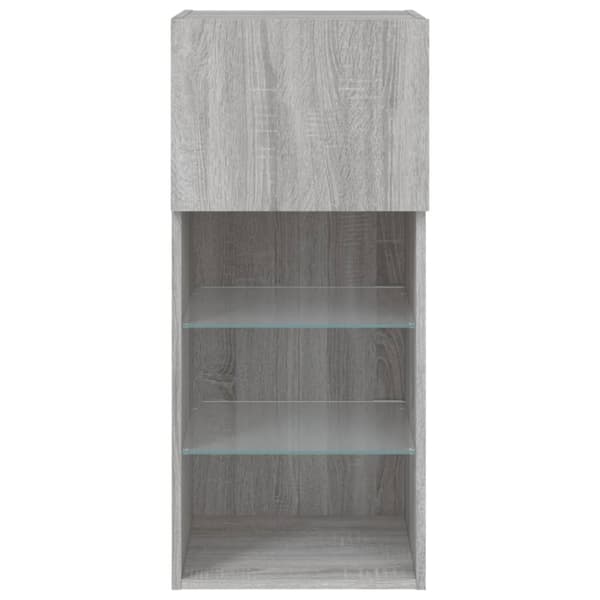 Tv-bänk med LED-belysning grå sonoma 40,5x30x90 cm