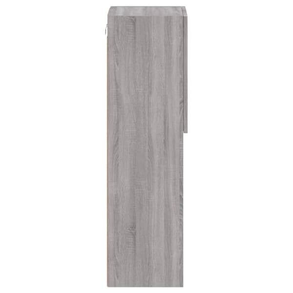 tv-borde 2 stk. med LED-lys 30,5x30x102 cm grå sonoma-eg
