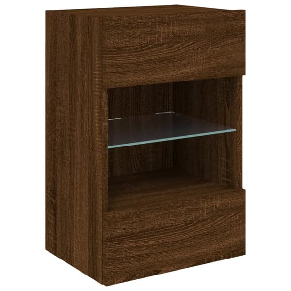 TV-seinäkaapit LED-valoilla 2 kpl ruskea tammi 40x30x60,5 cm