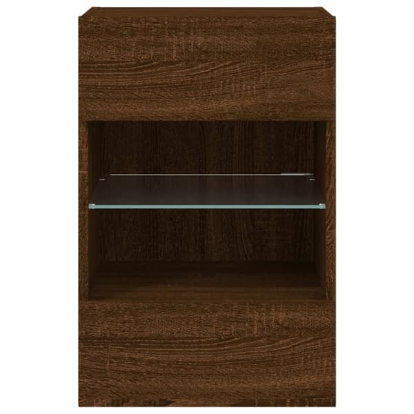 TV-seinäkaapit LED-valoilla 2 kpl ruskea tammi 40x30x60,5 cm