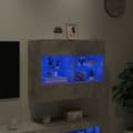 Miniatyrbild 4 av 10: Väggmonterad tv-bänk LED betonggrå 78,5x30x60,5 cm