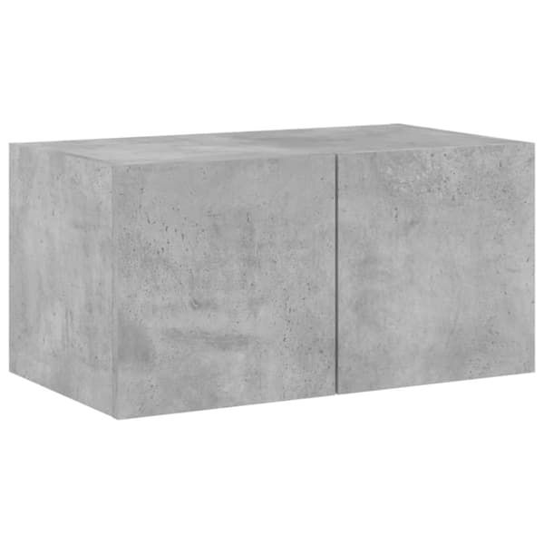 Väggmonterad tv-bänk LED betonggrå 60x35x31 cm