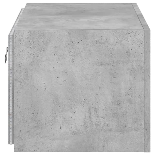 Väggmonterad tv-bänk LED betonggrå 60x35x31 cm