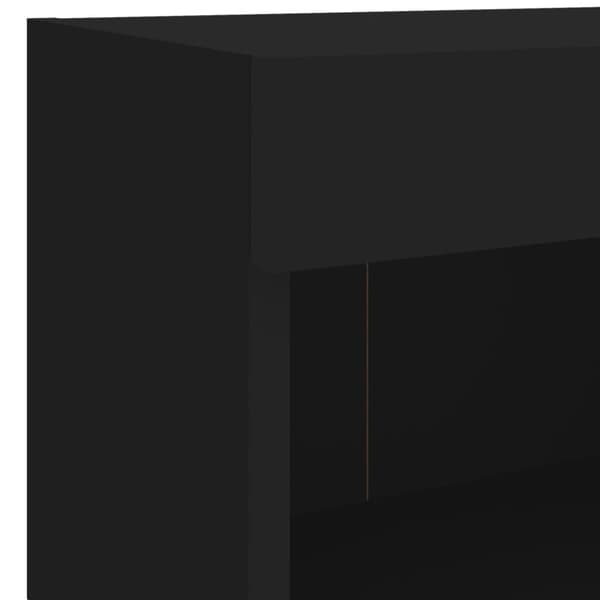 Tv-bänk 7 delar LED svart konstruerat trä