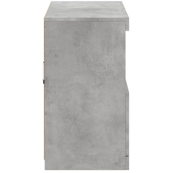 skænk med LED-lys 81x37x67 cm betongrå