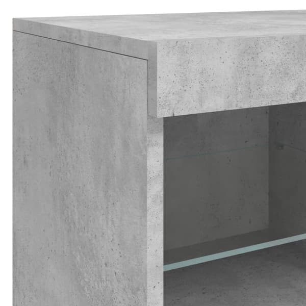 skænk med LED-lys 81x37x67 cm betongrå