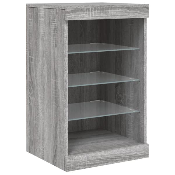 Senkki LED-valoilla harmaa Sonoma 41x37x67 cm