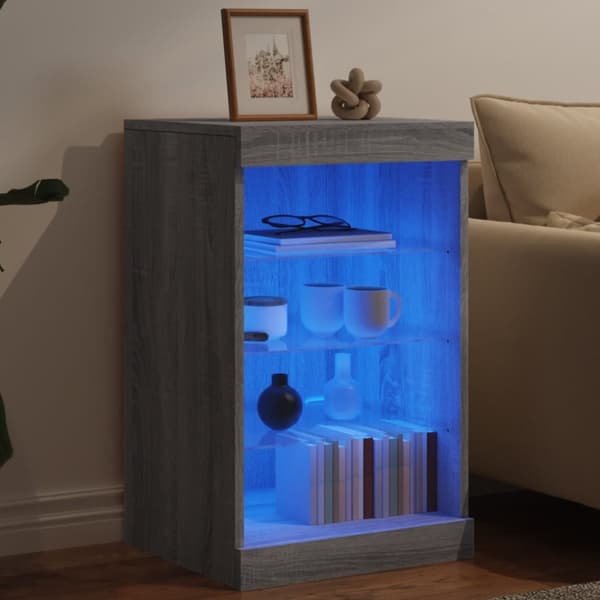 Senkki LED-valoilla harmaa Sonoma 41x37x67 cm