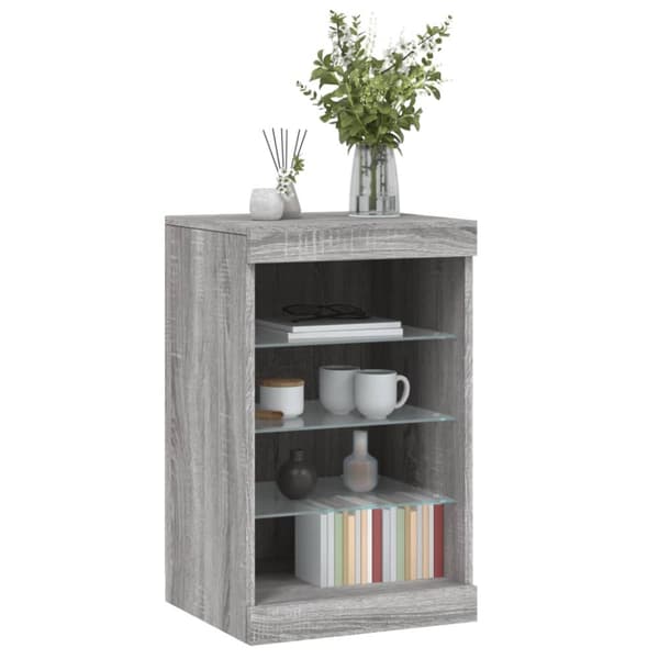 Senkki LED-valoilla harmaa Sonoma 41x37x67 cm