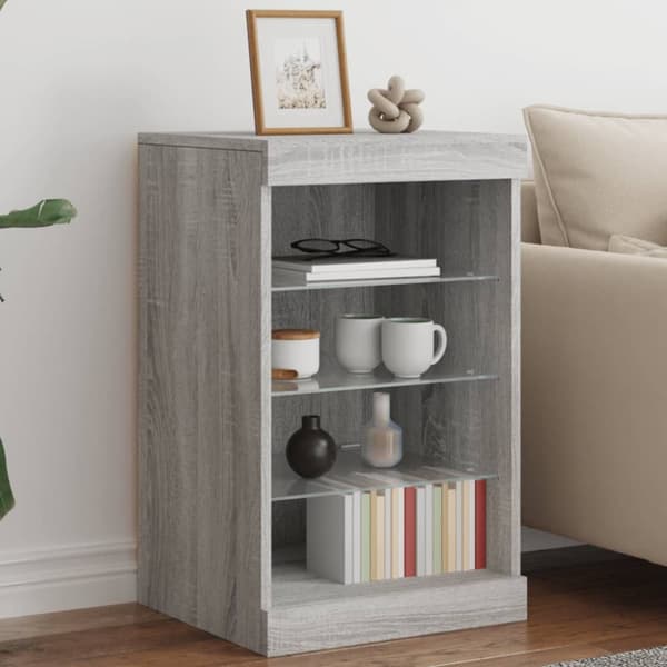 Senkki LED-valoilla harmaa Sonoma 41x37x67 cm