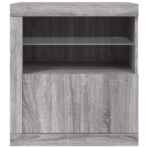 Senkki LED-valoilla harmaa Sonoma 60,5x37x67 cm