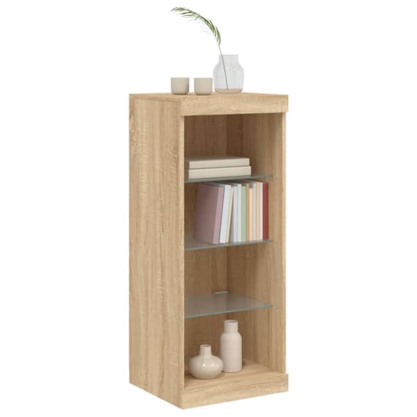 skænk med LED-lys 41x37x100 cm sonoma-eg