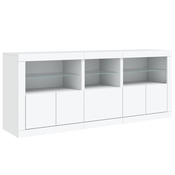 Skänk med LED-belysning vit 162x37x67 cm