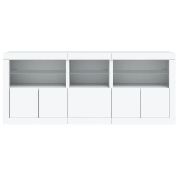 Skänk med LED-belysning vit 162x37x67 cm