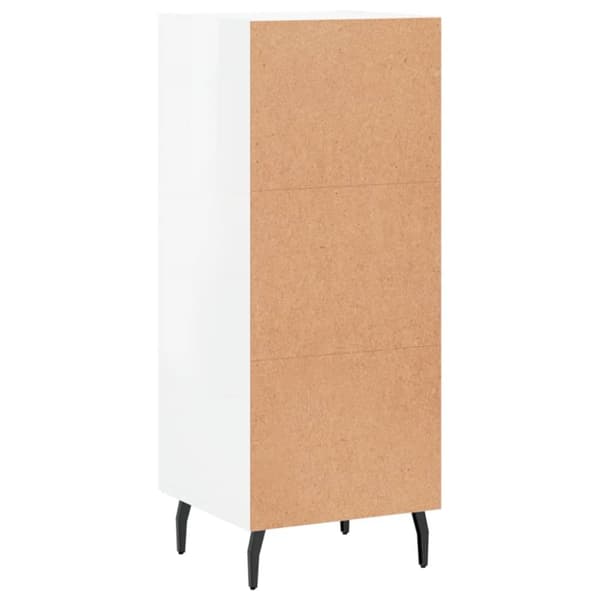 skænk 34,5x34x90 cm konstrueret træ hvid højglans