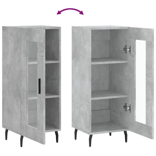 skænk 34,5x34x90 cm konstrueret træ betongrå