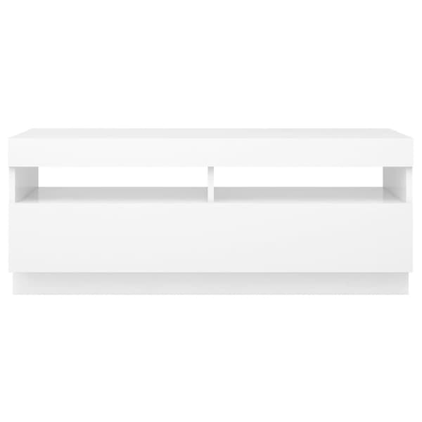 TV-taso LED-valoilla valkoinen 100x35x40 cm