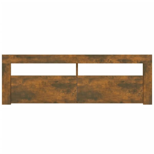 tv-bord med LED-lys 120x35x40 cm røget egetræsfarve