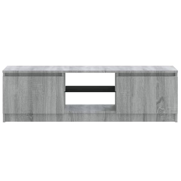 TV-bänk med LED-belysning grå sonoma 120x30x35,5 cm